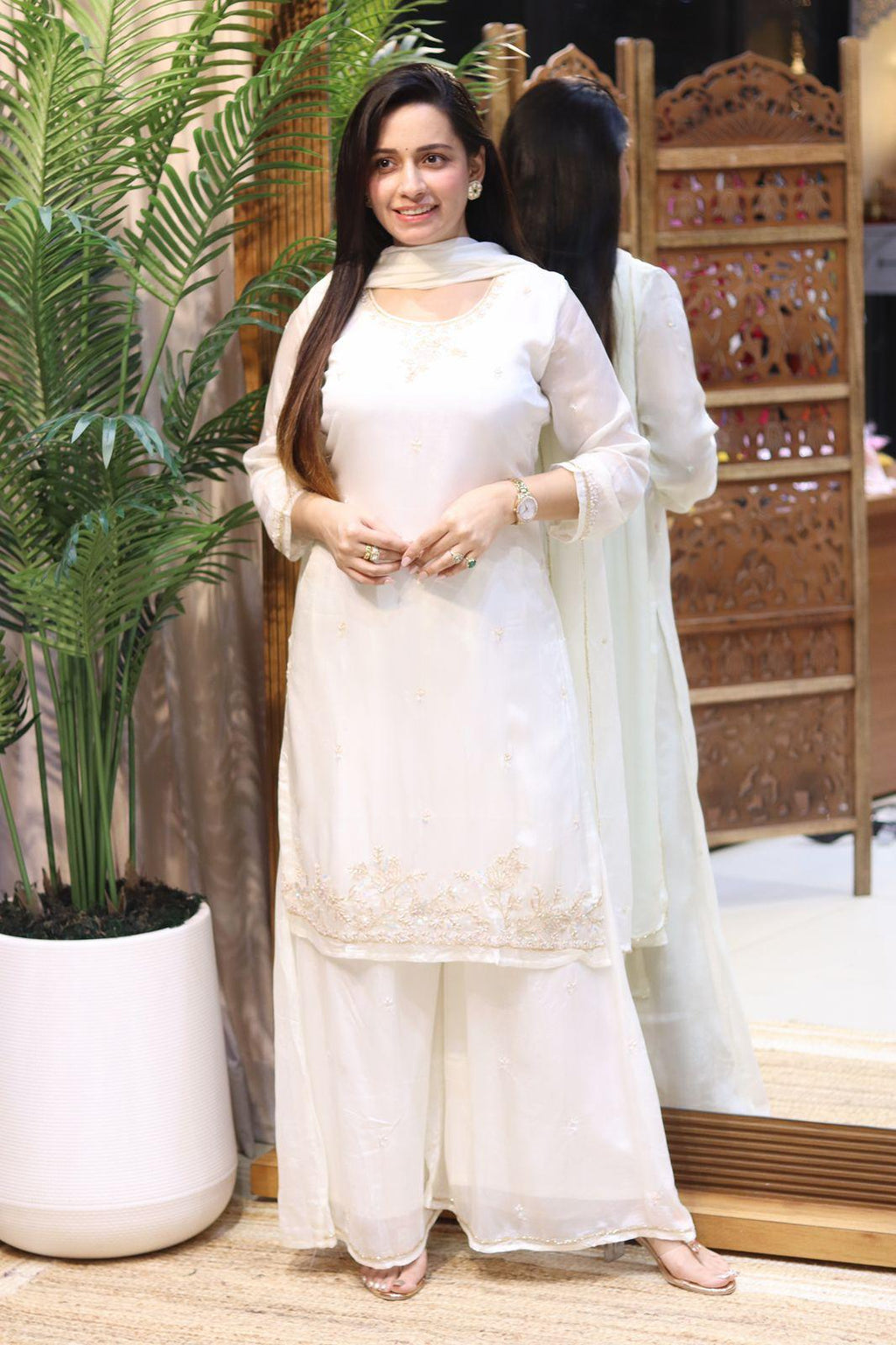 White Sharara suit