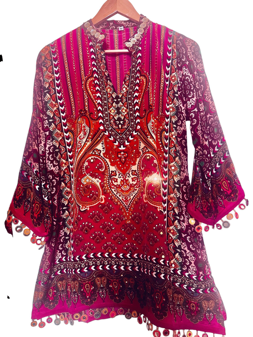 Hot pink printed suit/ co- ord set