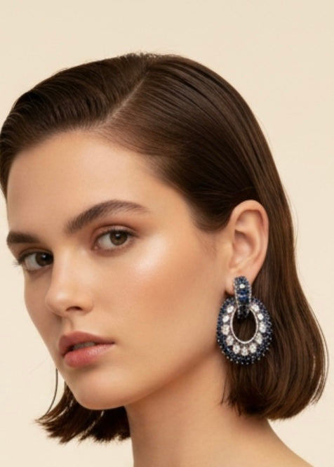 Blue stone ad earrings