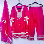 Hot pink cotton suit
