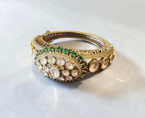 Emerald green Polki bracelet