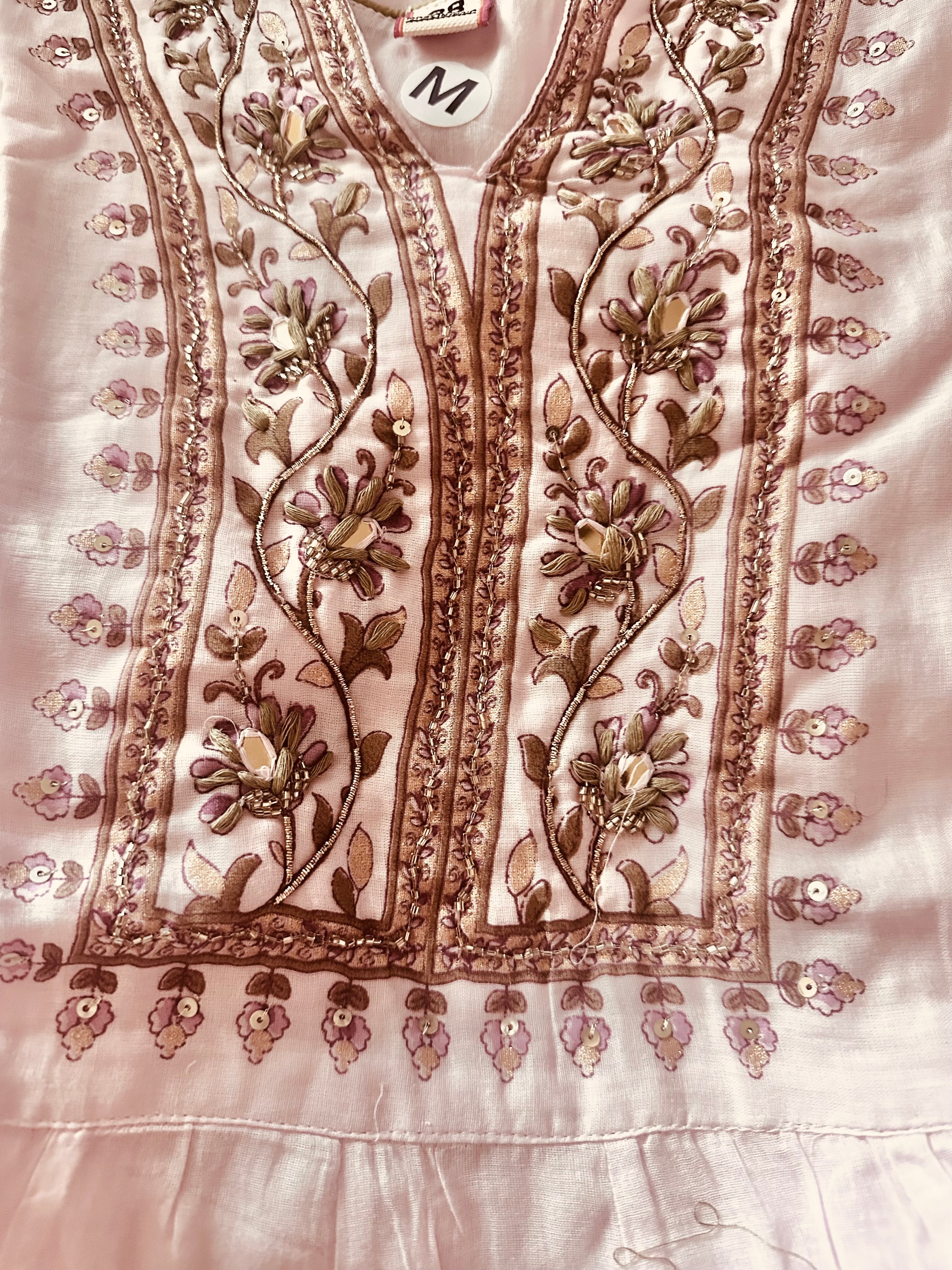 Pink anarkali suit