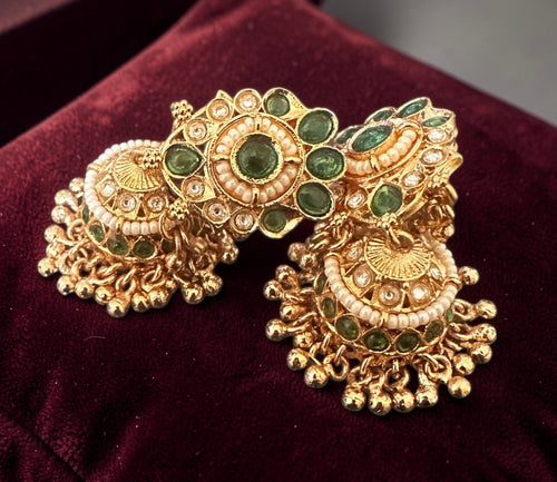 Emerald green jhumkaas
