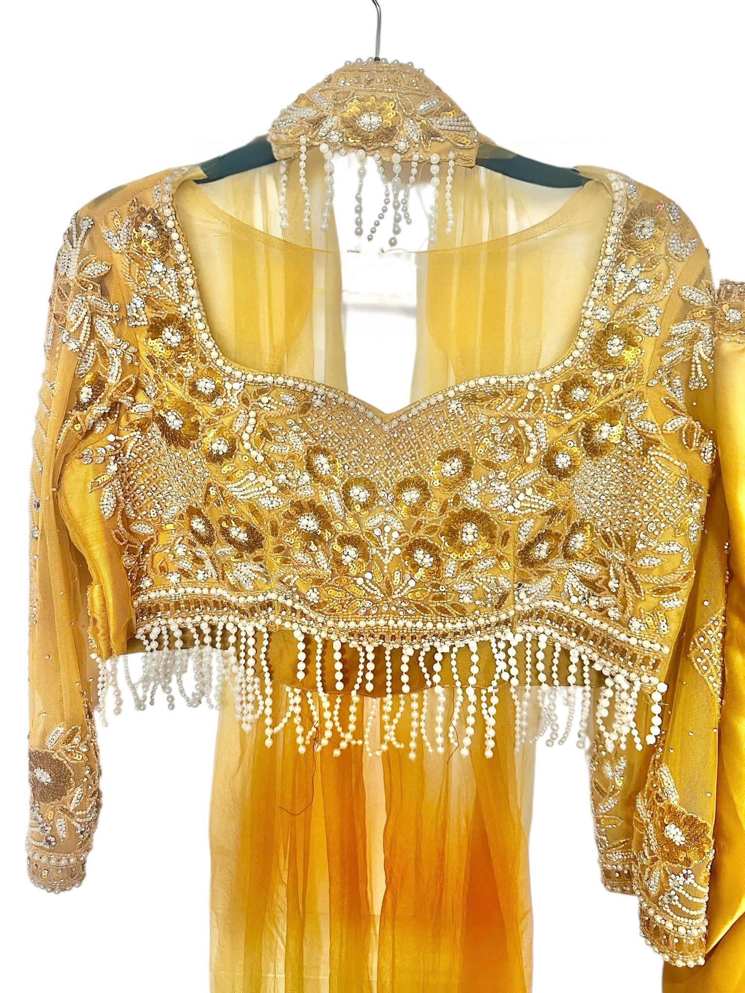 Yellow dhoti skirt set