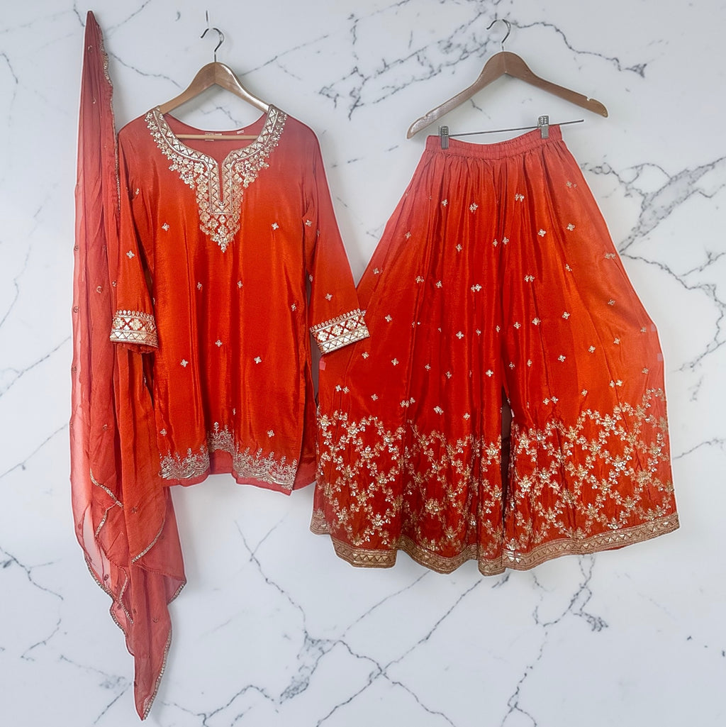 Rustish orange Sharara suit