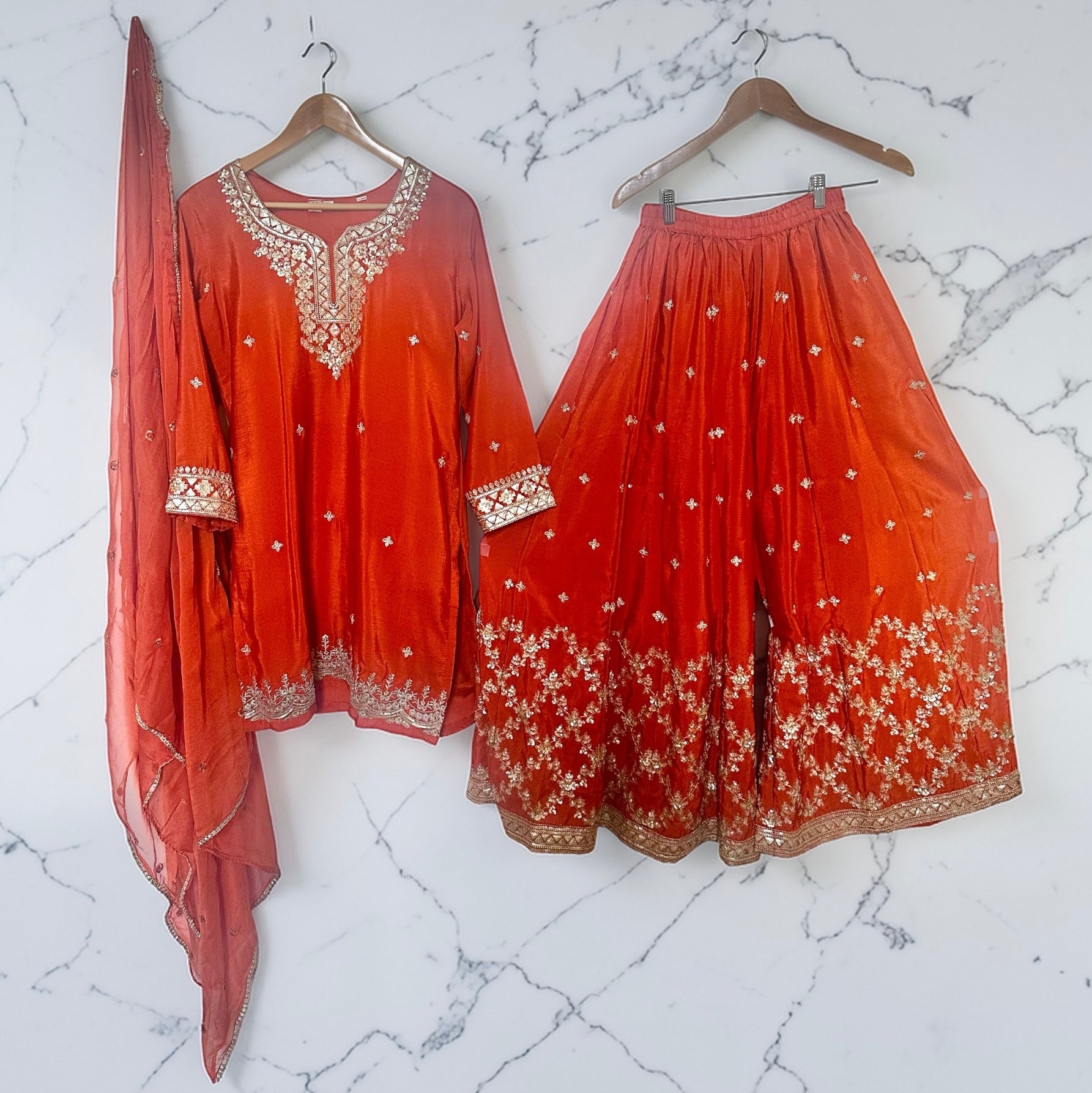 Rustish orange Sharara suit