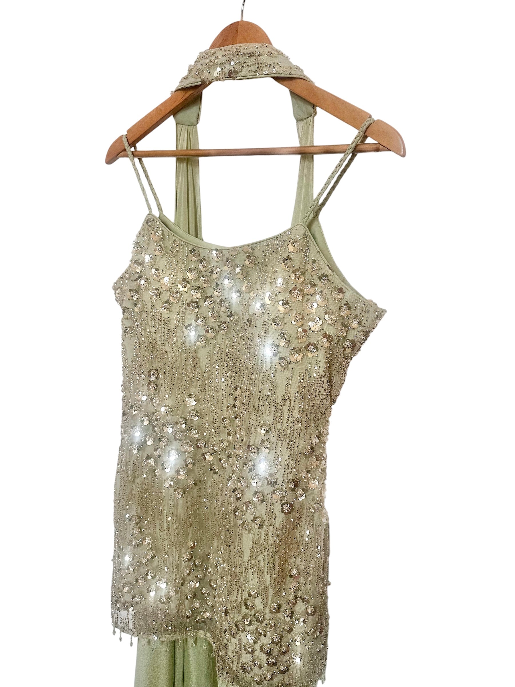 Sea-green sequins Sharara set