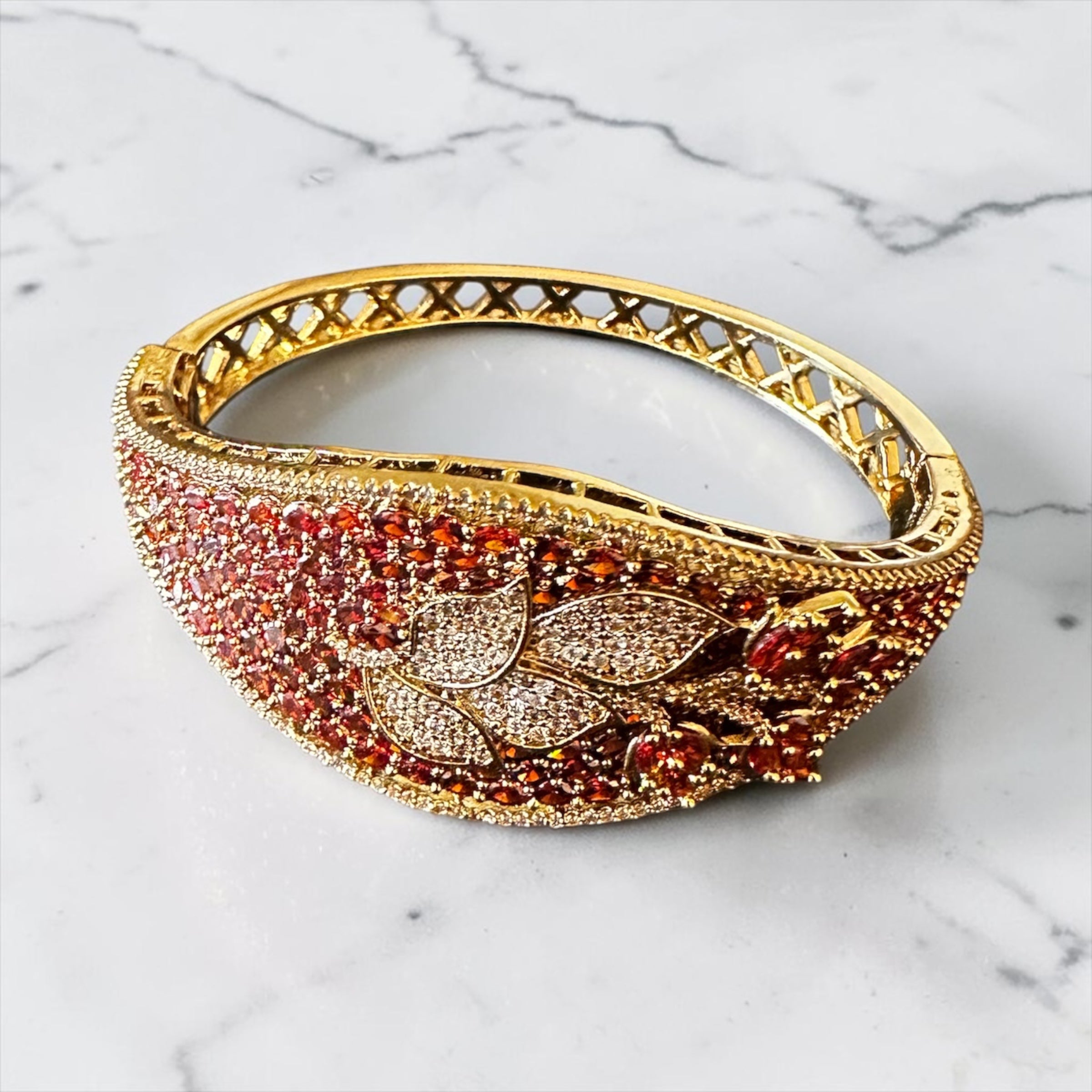 Reddish orange ad bracelet