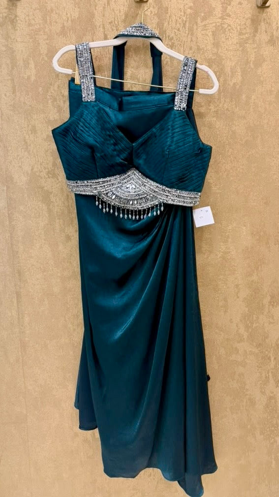 Green fusion skirt set