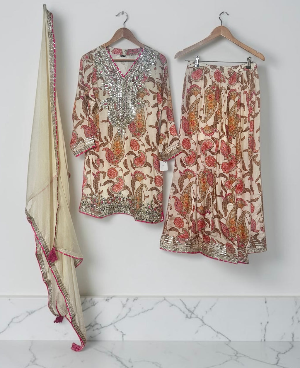 Ivory Sharara suit