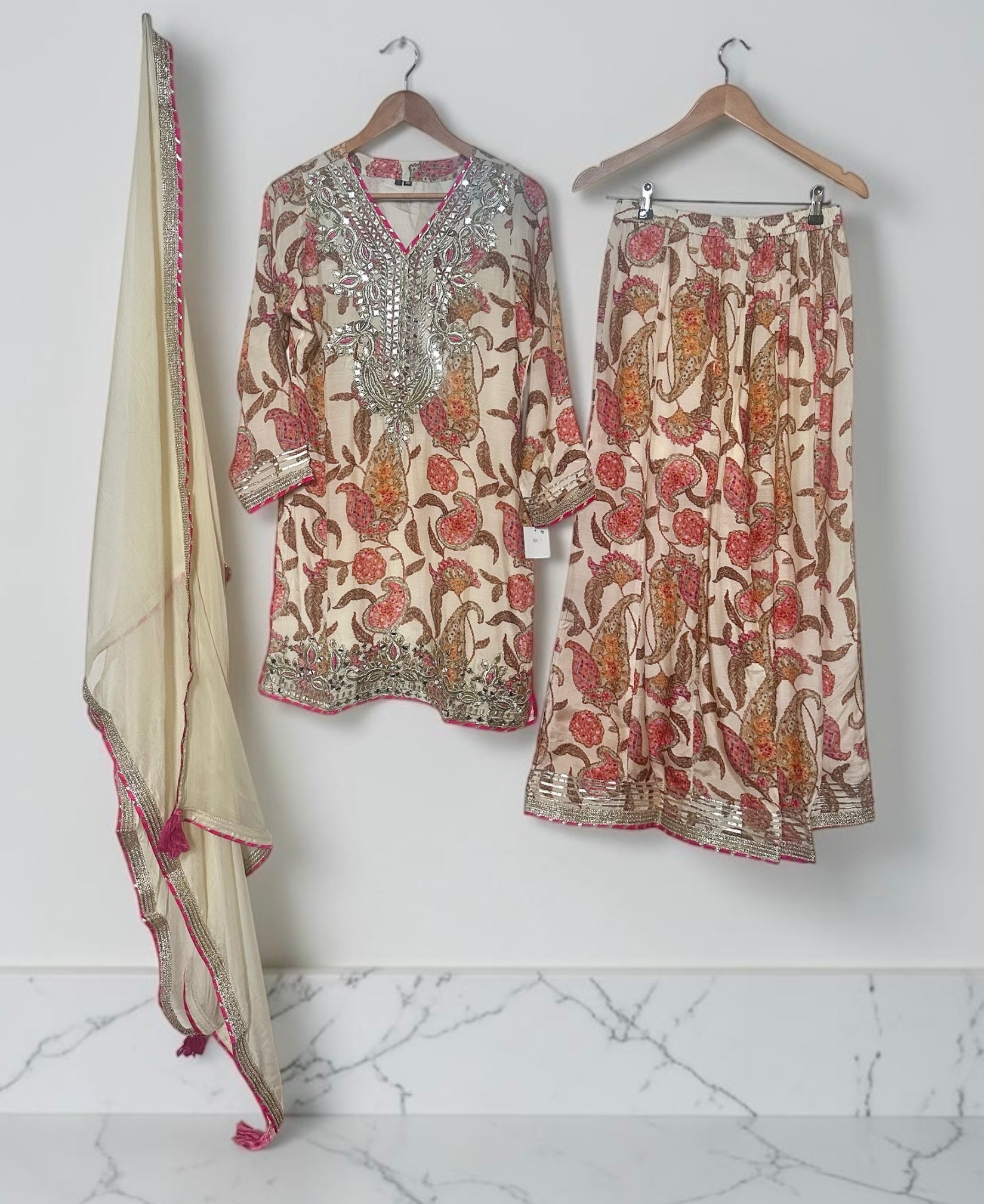 Ivory Sharara suit