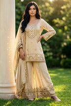 Ivory n gold Sharara suit