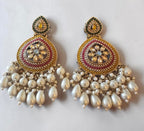 Ruby & green earrings