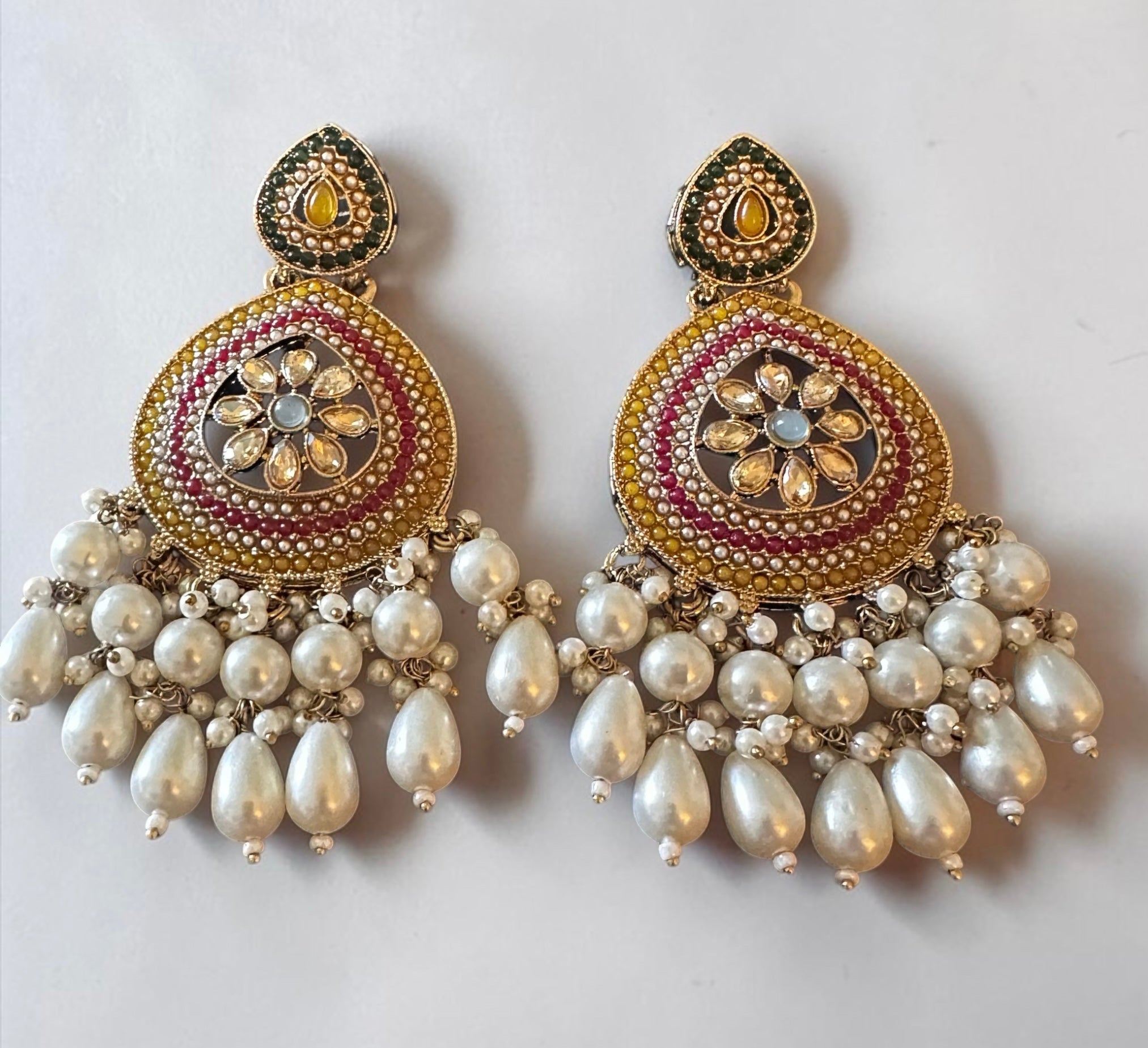 Ruby & green earrings