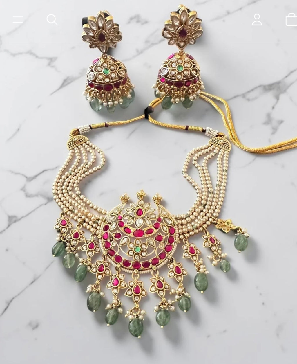 Sea-green stonework lehenga