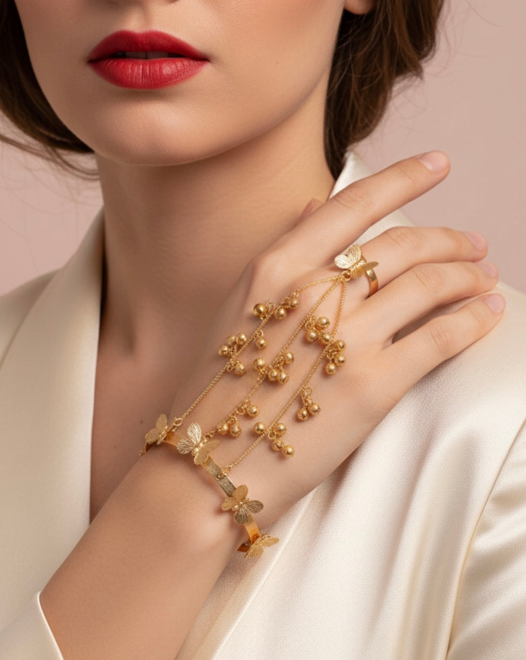 Ghungroo butterfly hand jewelry