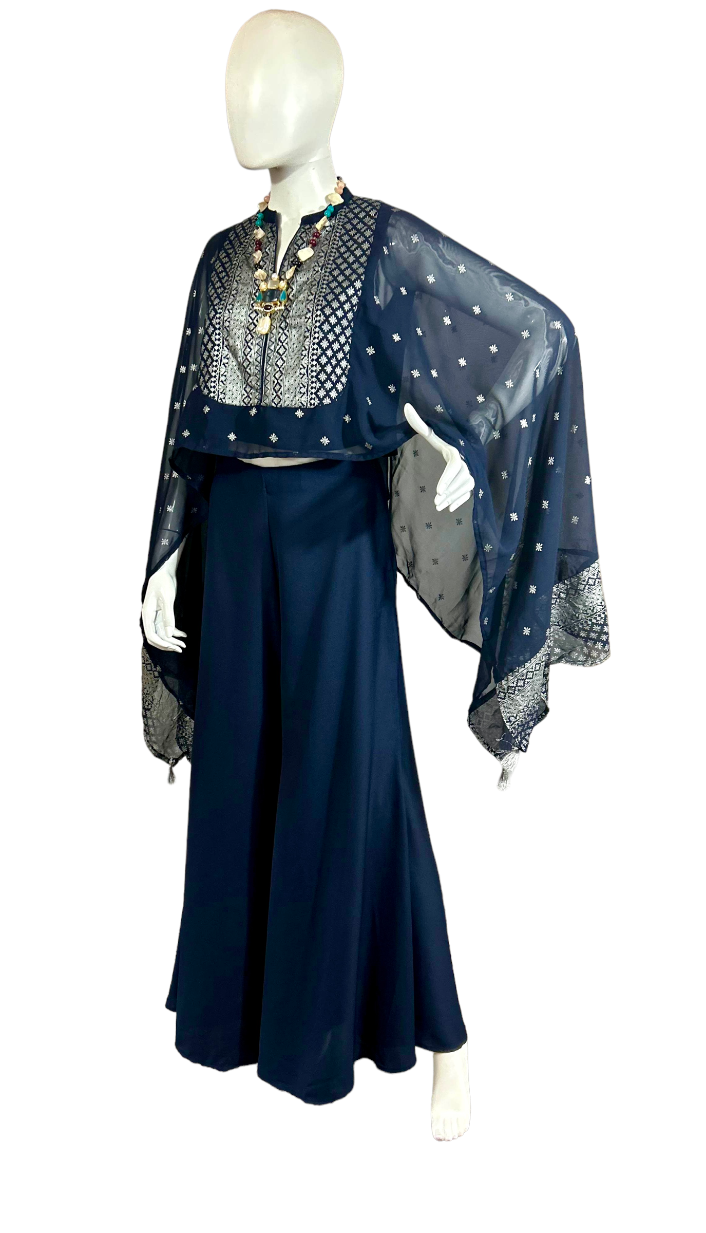 Navy blue cape set