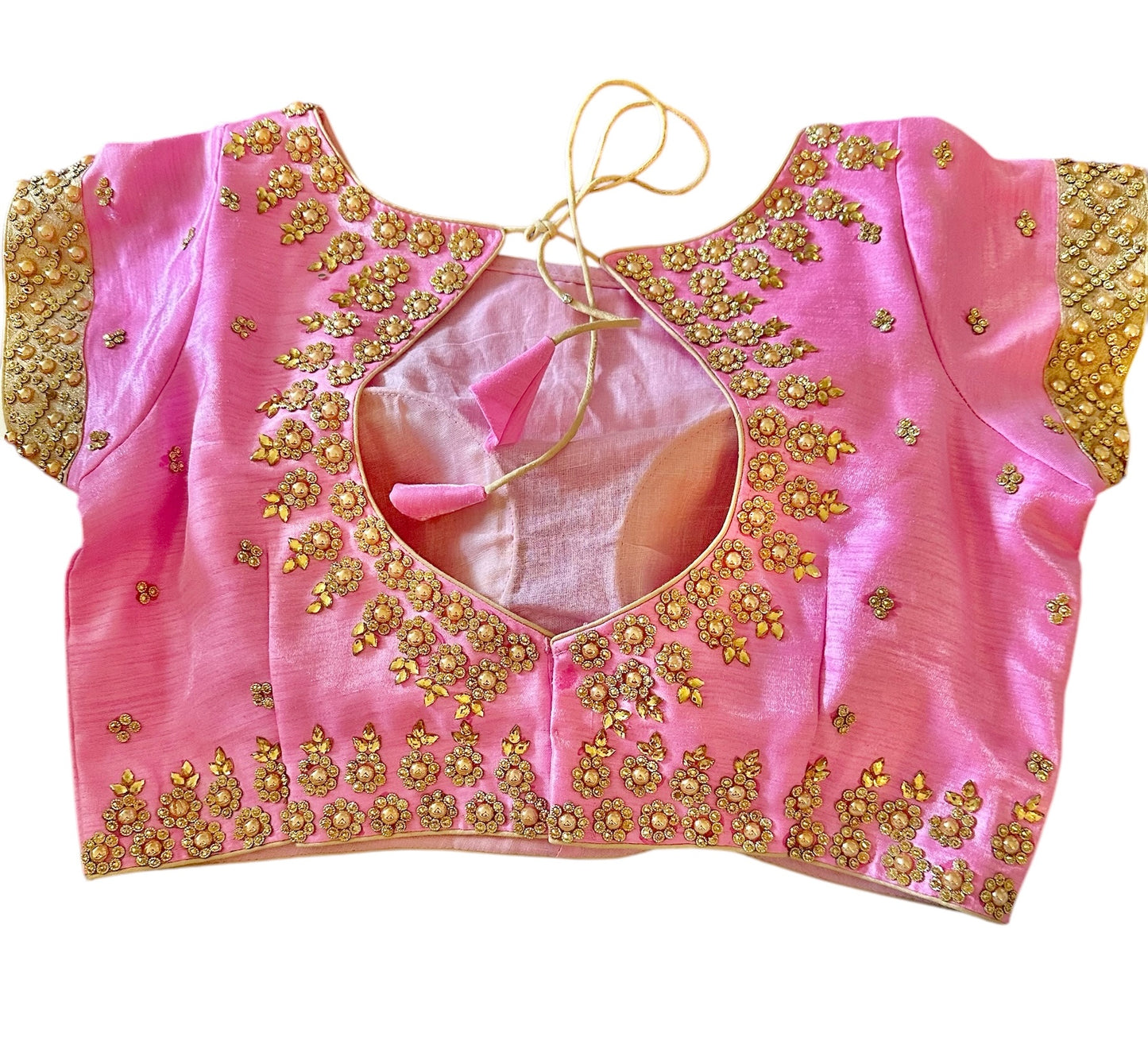 Pink blouse with stonework