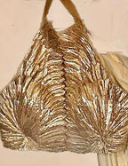 Shimmer gold lycra saree