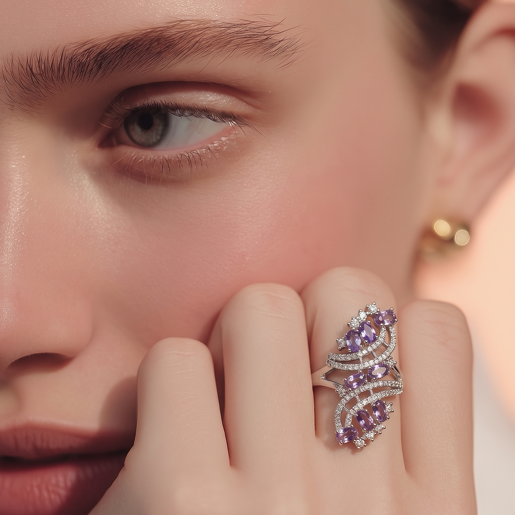 Lavender stone ad ring