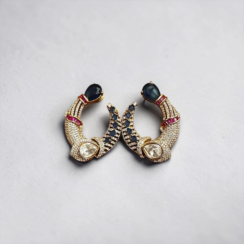 Blue stone ad earrings
