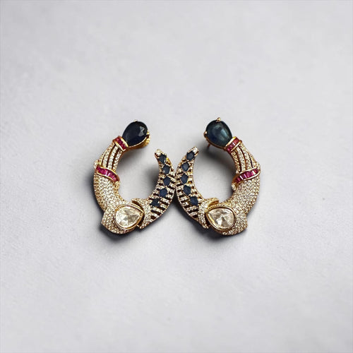 Blue stone ad earrings