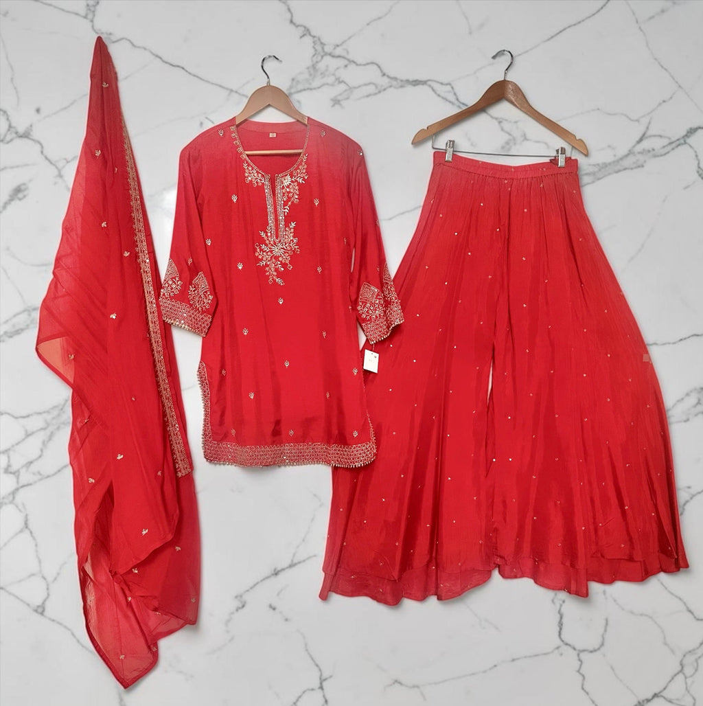 Rustish orange sharara suit