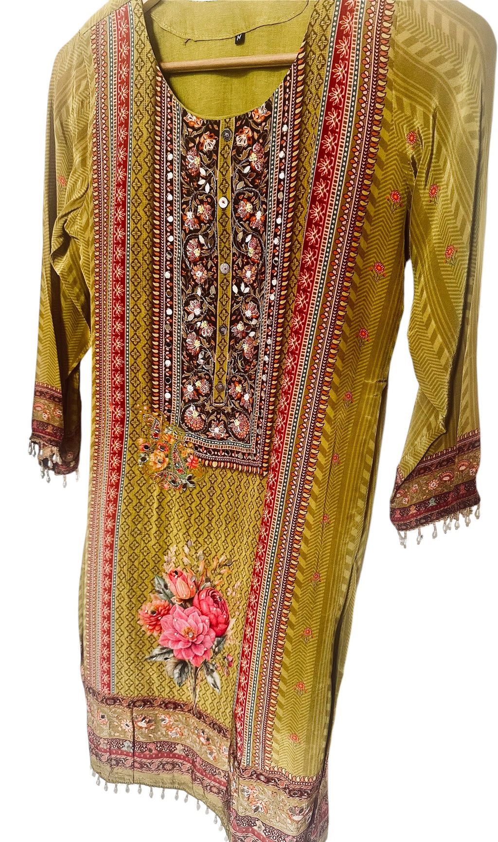 Green floral garara suit