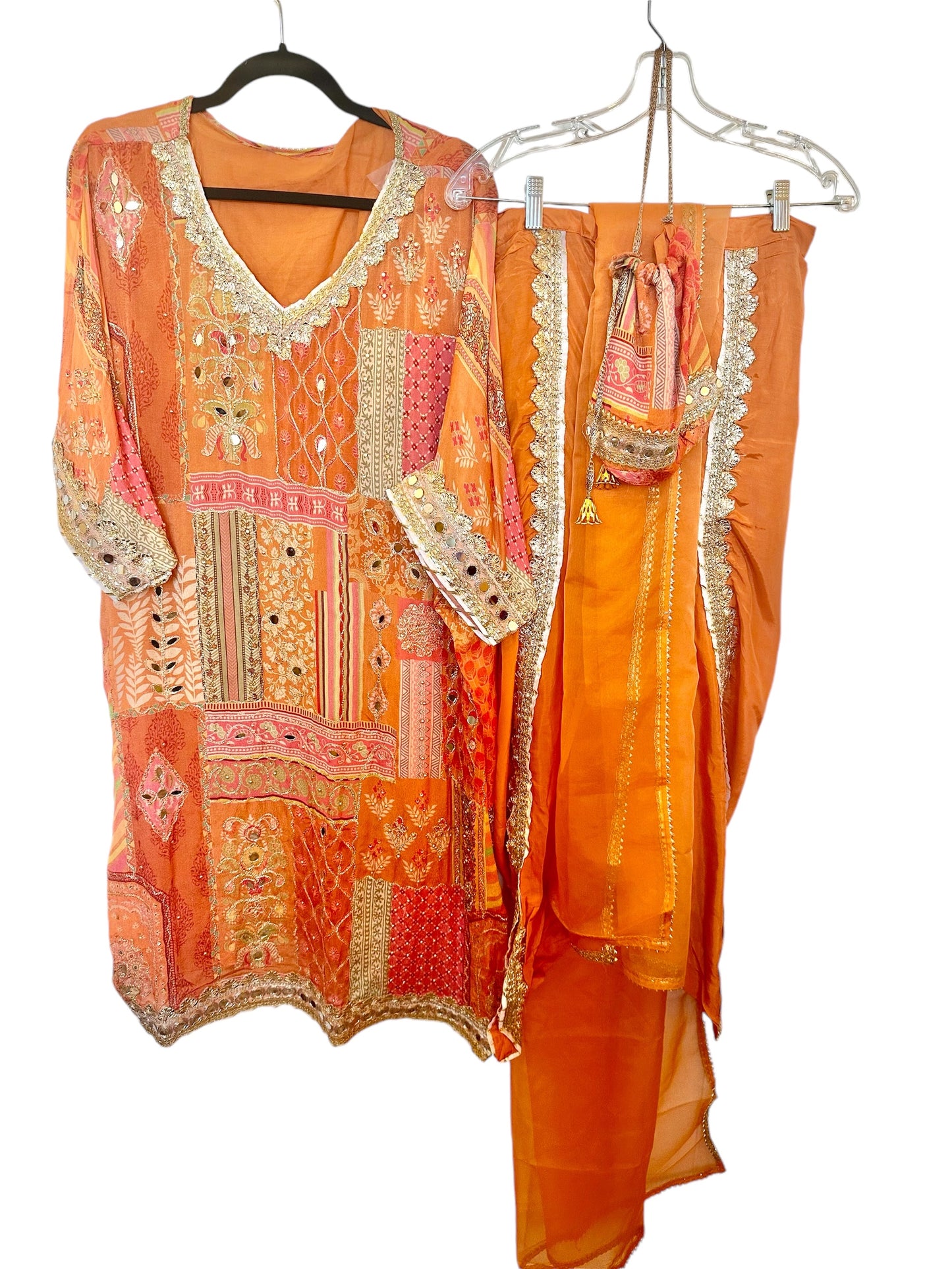 Orange kaftaan set