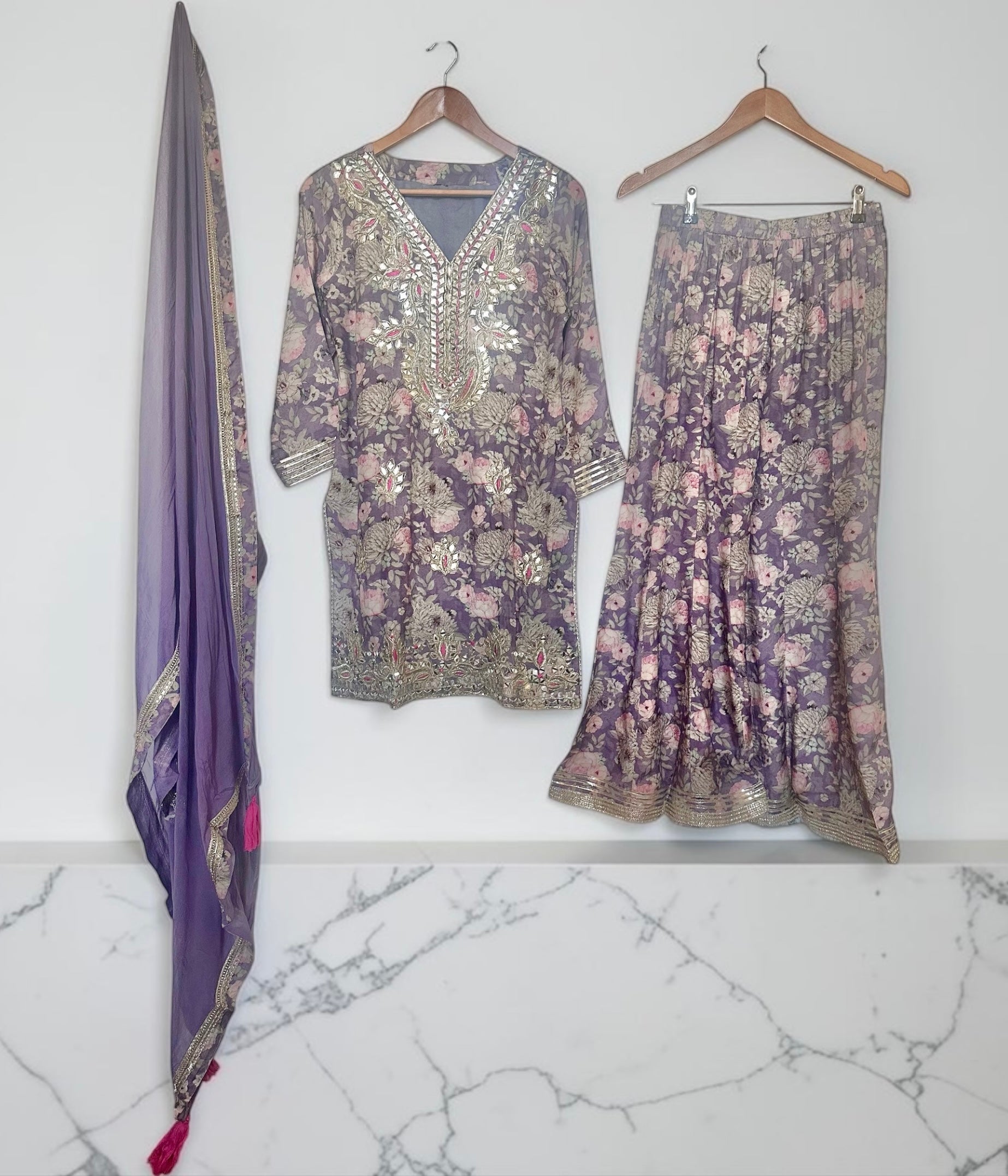 Lavender Sharara suit