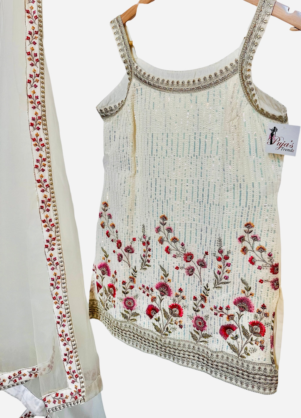 White sequins garara set