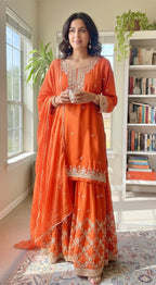 Rustish orange Sharara suit
