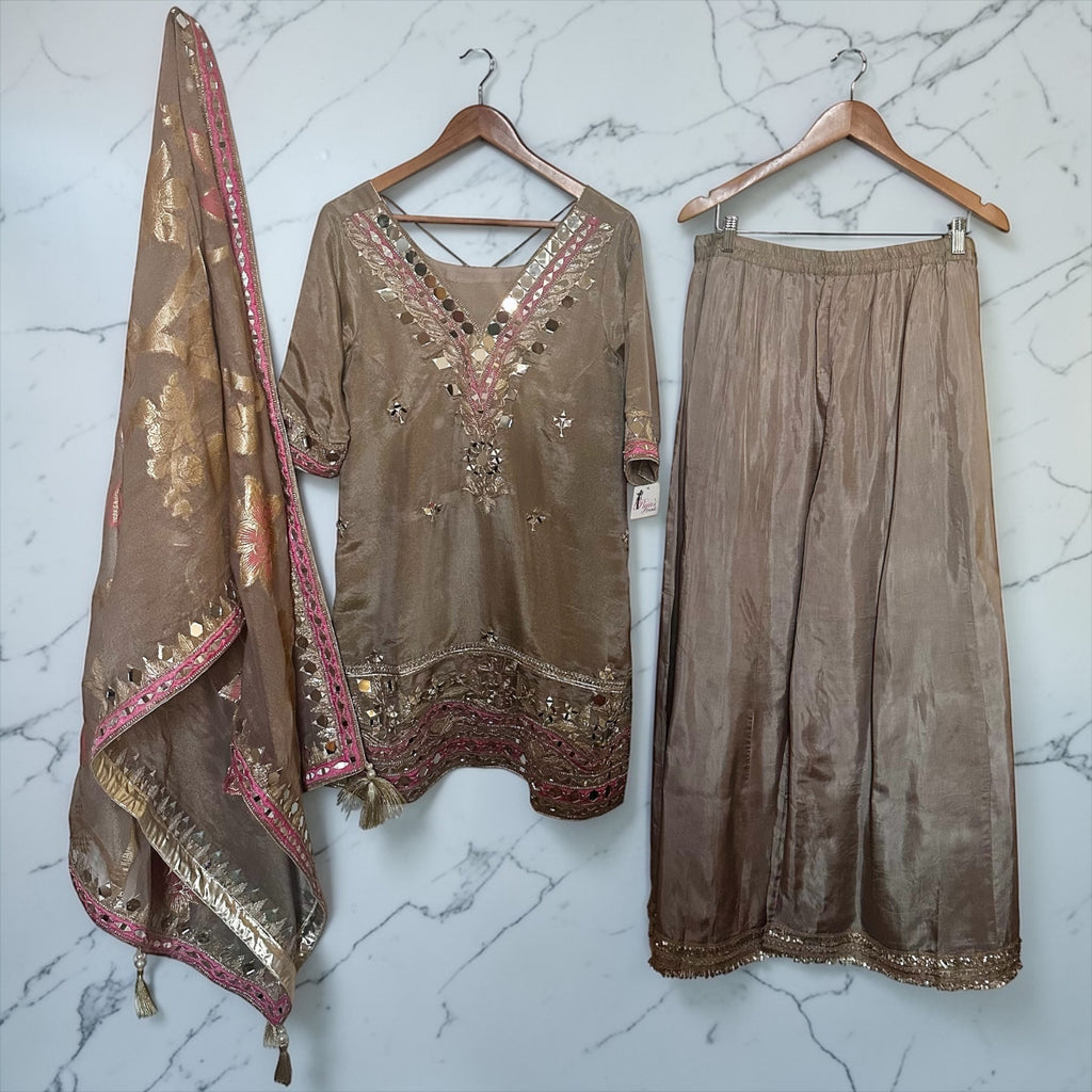 Greyish taupe Sharara suit