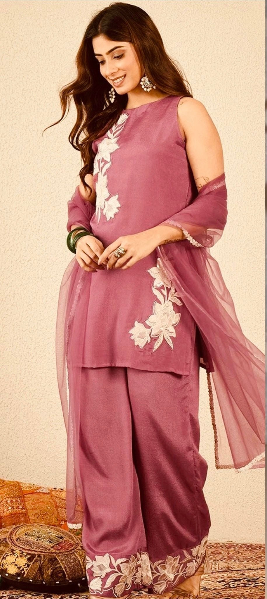 Onion pink patchwork suit