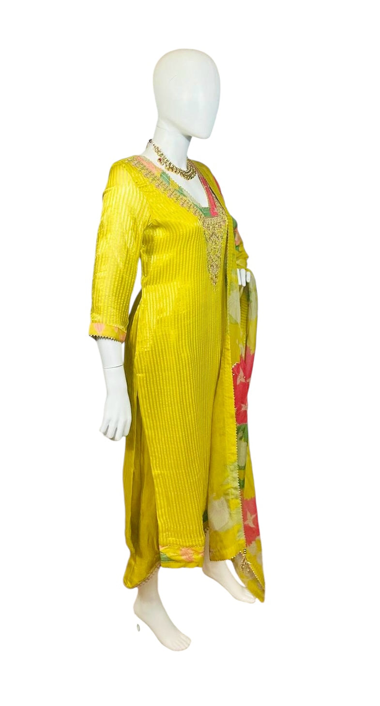 Yellow organza suit