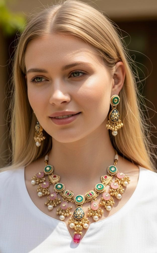 Multi- colored stone necklace