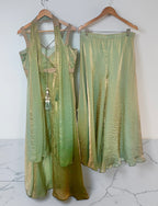 Sage green strappy suit