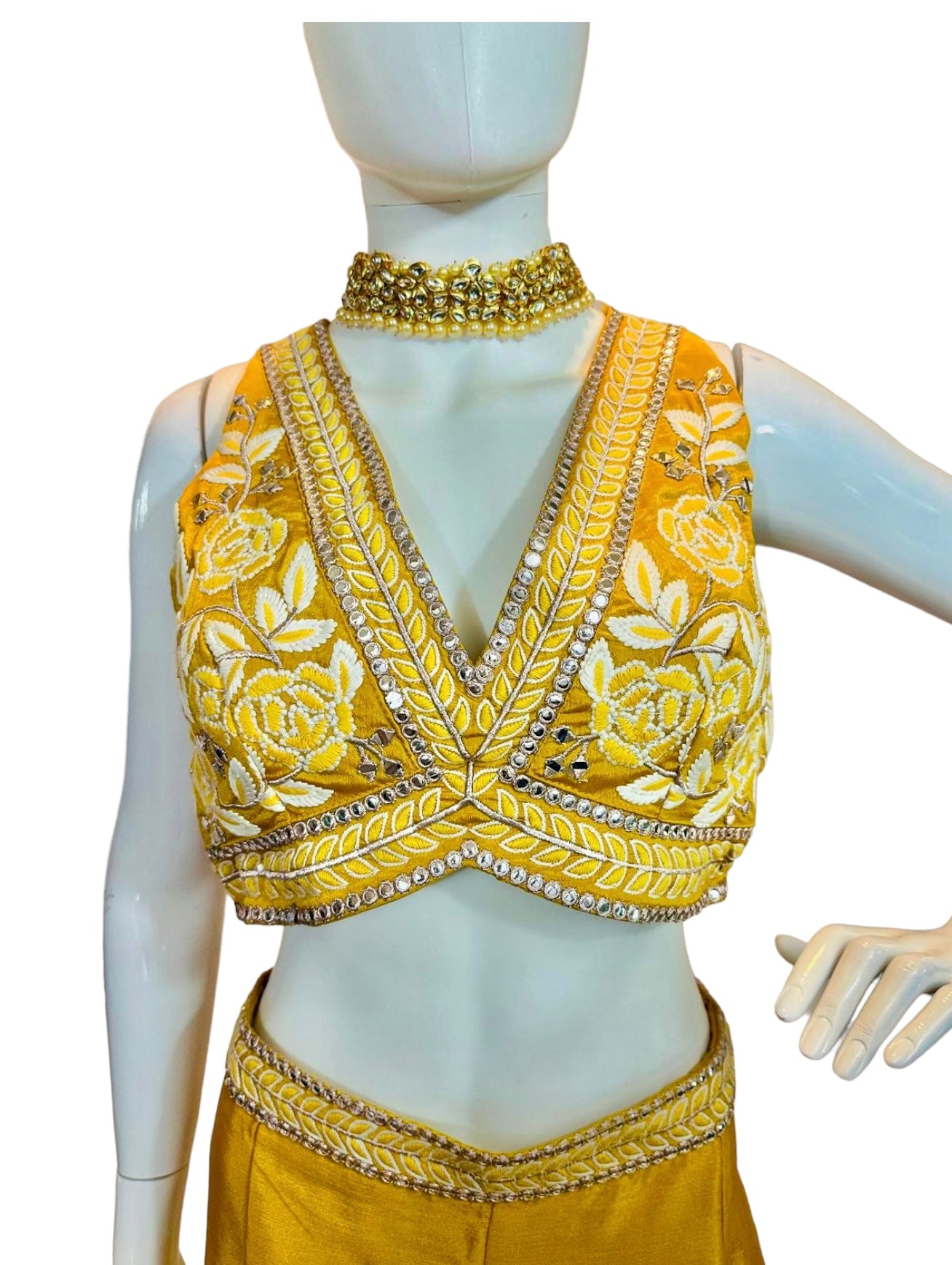 Yellow fusion palazzo set