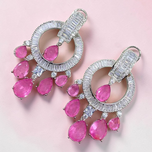 Fuchsia diamente earrings