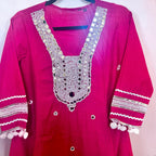 Hot pink cotton suit