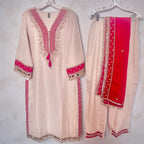 Ivory silk suit