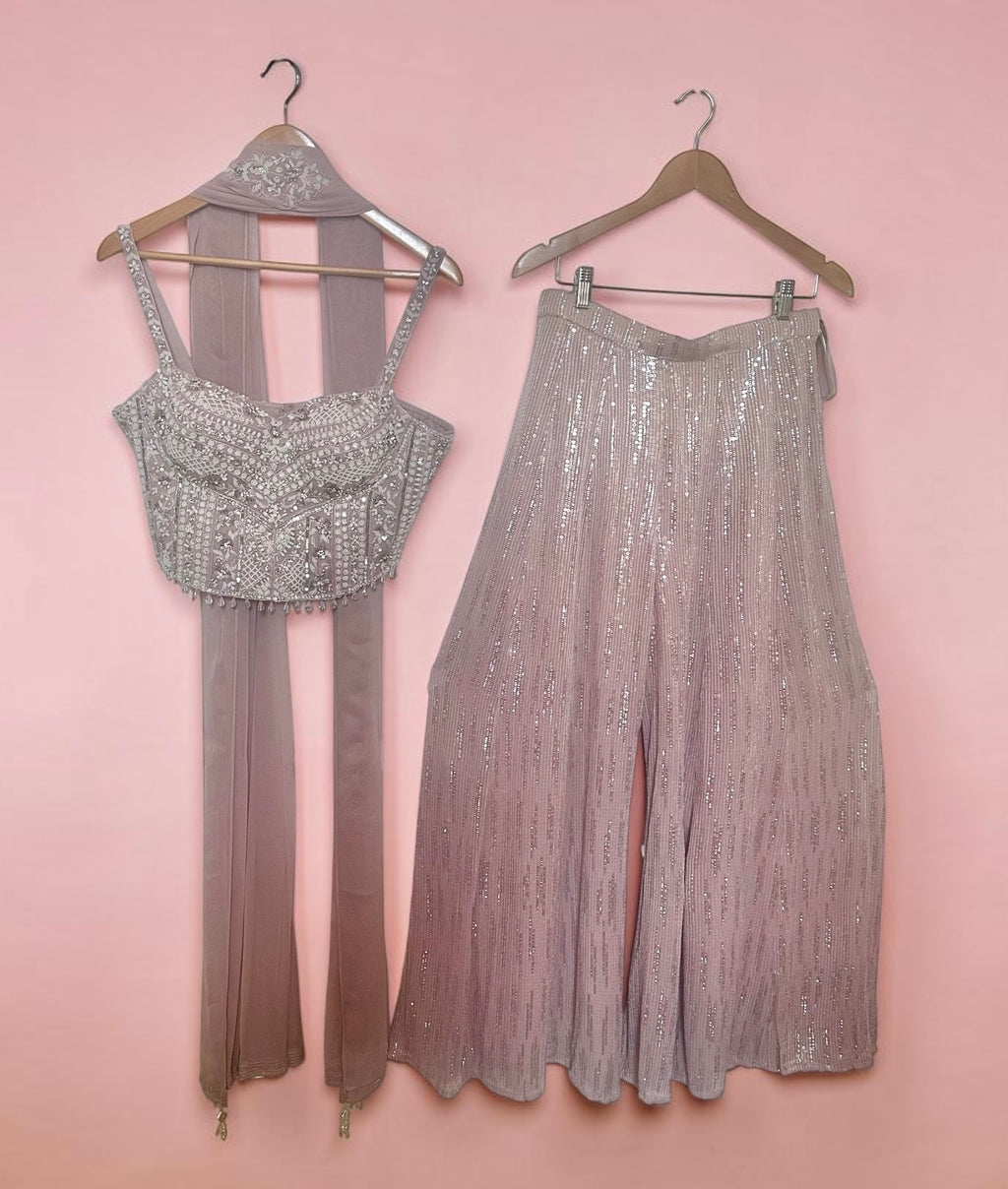 Mauve Sharara corset set