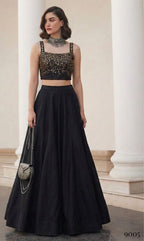 Black n gold skirt set