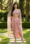 Blush pink dhoti skirt outfit