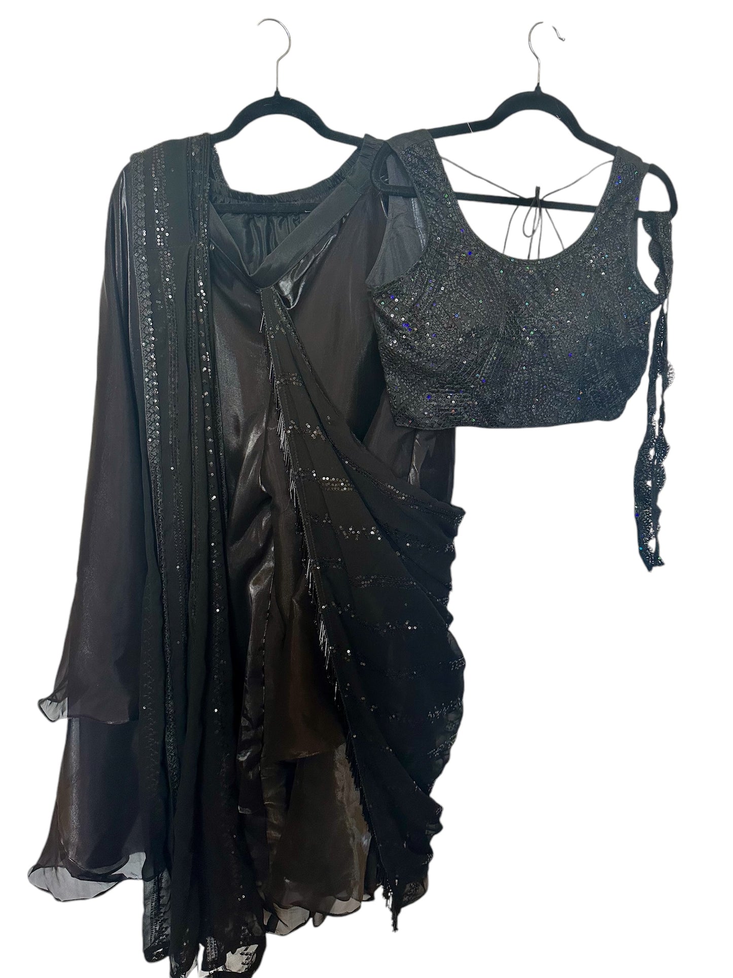 Black palazzo drape