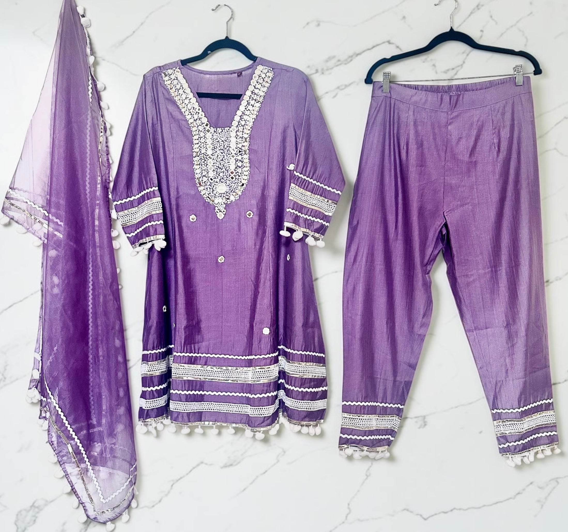 Purple cotton suit
