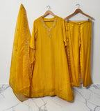 Yellow a-line suit