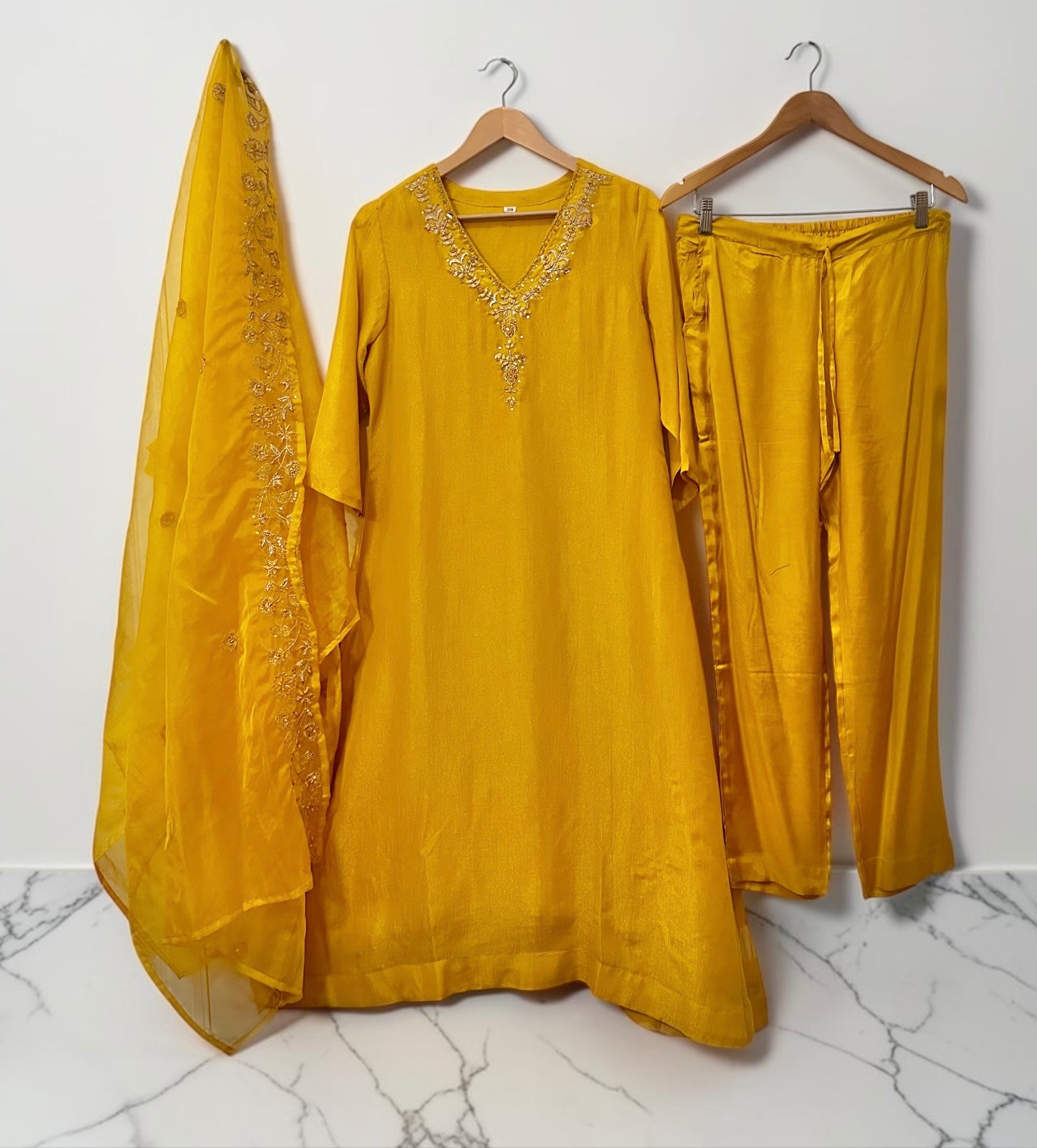 Yellow a-line suit