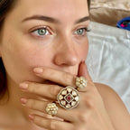 2-finger Ruby Polki ring