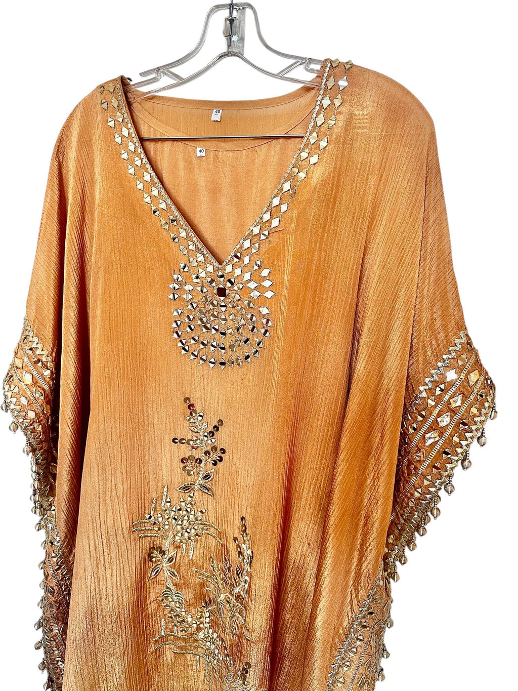 Beige tissue kaftaan set